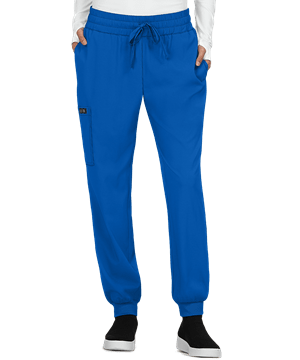 Women Jogger Scrub Pant 5 Pockets (2 Side Pockets, 2 Back Pockets, 1 Cargo Pockets) with Both Elastic Waistband And Drawstring