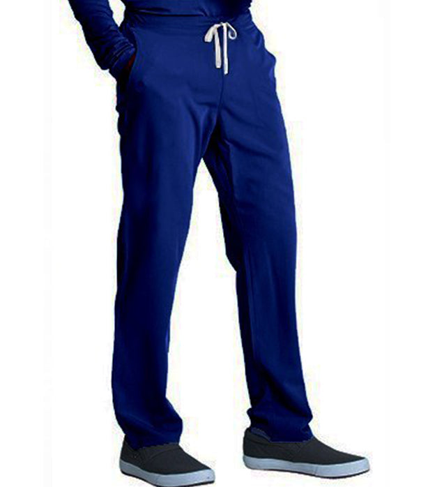 Poplin Unisex 3-Pocket Scrub Pant 2 Side 1 Back Pocket Waistband with Elastic and Drawstring both