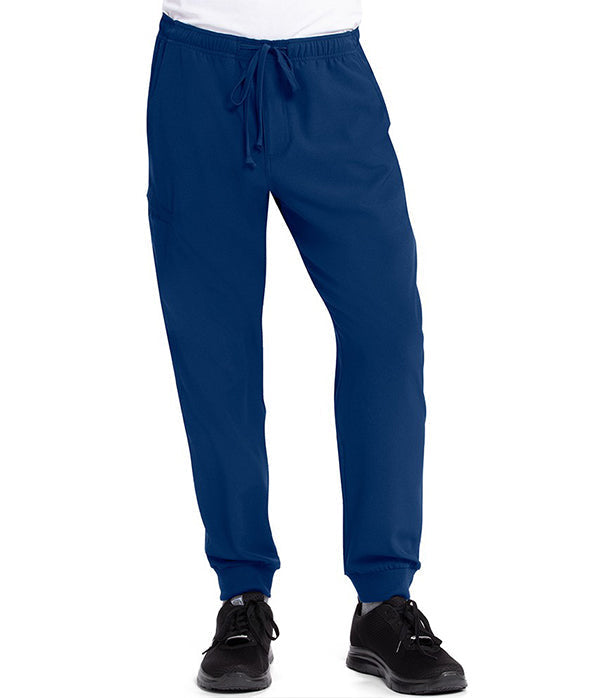 Unisex Jogger Scrub Pant 4 Pockets (2 Side Pockets, 1 Back Pocket, 1 Cargo Pocket) with Both Elastic Waistband And Drawstring in Poly Cotton Fabric